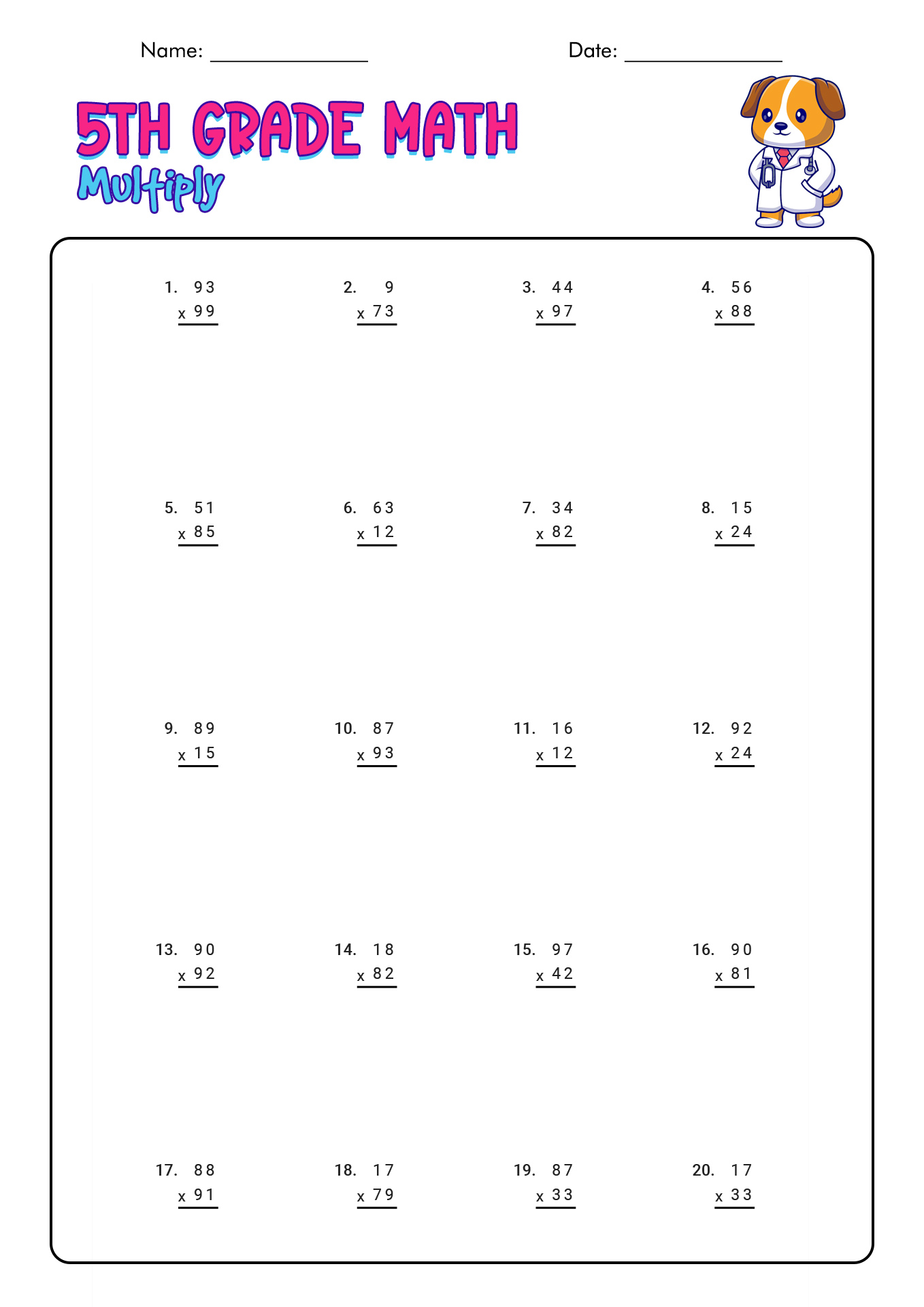 11 5th Grade Math Worksheets Printable Free PDF At Worksheeto