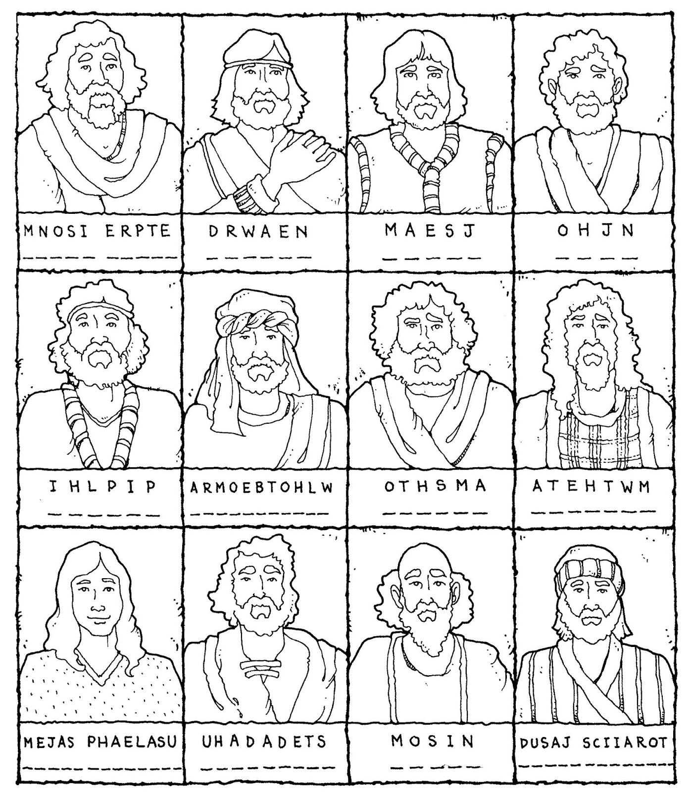 12 Disciples Activity Sheets