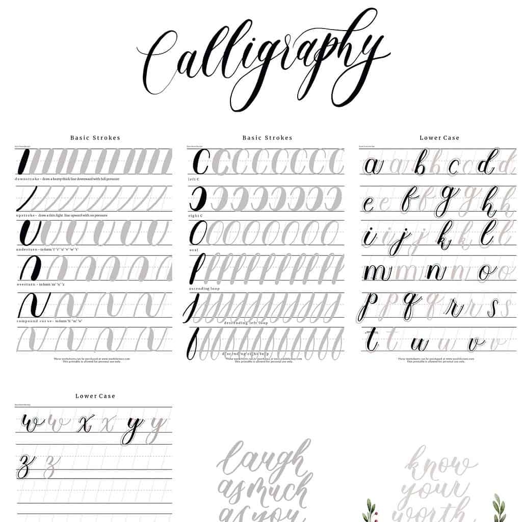 12 Free Hand Lettering Worksheets For Practice Worksheets Library