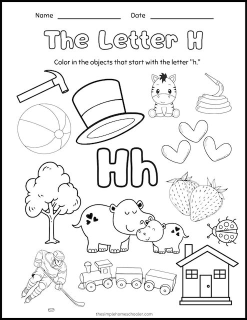 15 Letter H Worksheets Free Easy Print The Simple Homeschooler 