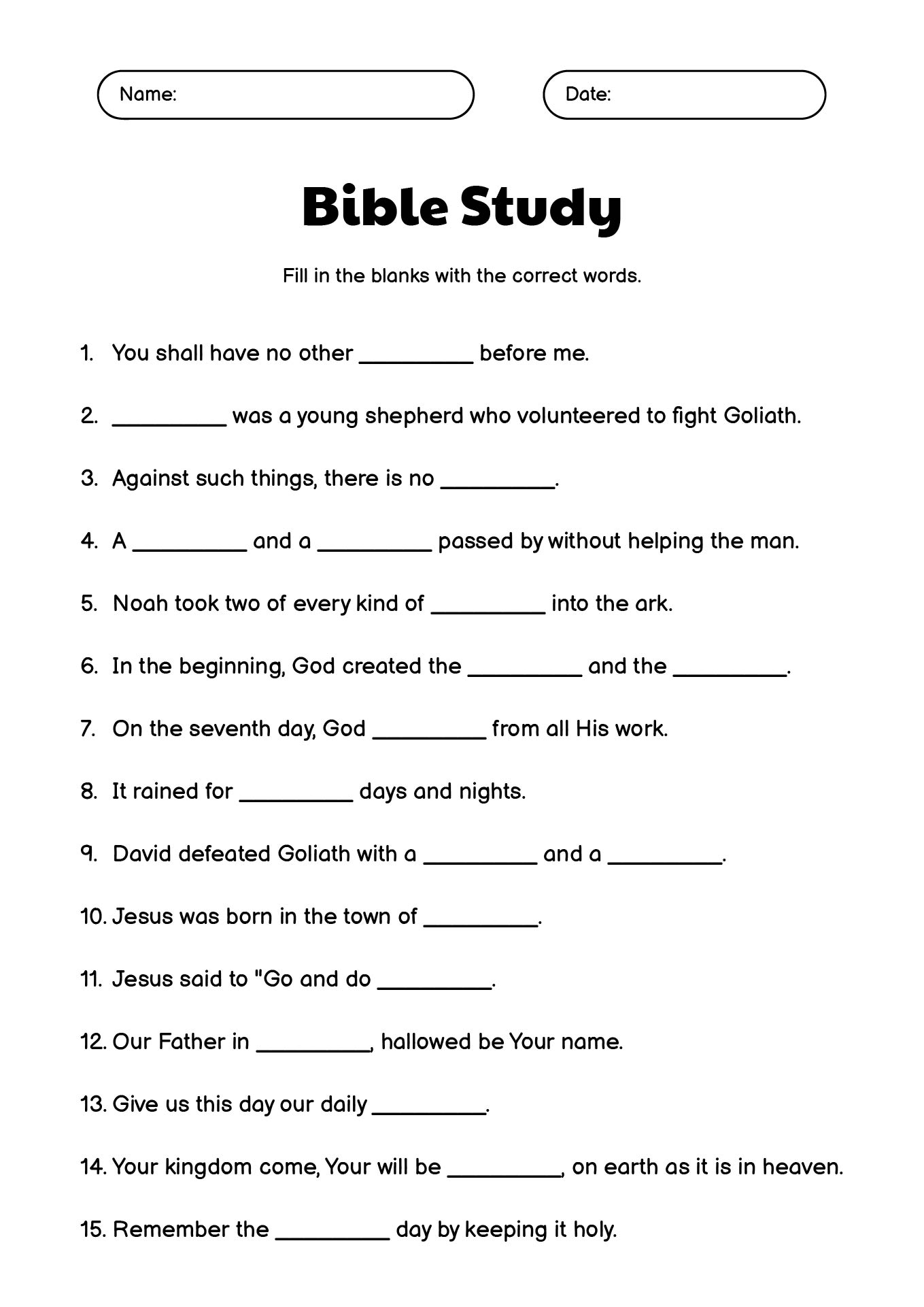 15 Printable Teen Bible Study Worksheets Free PDF At Worksheeto