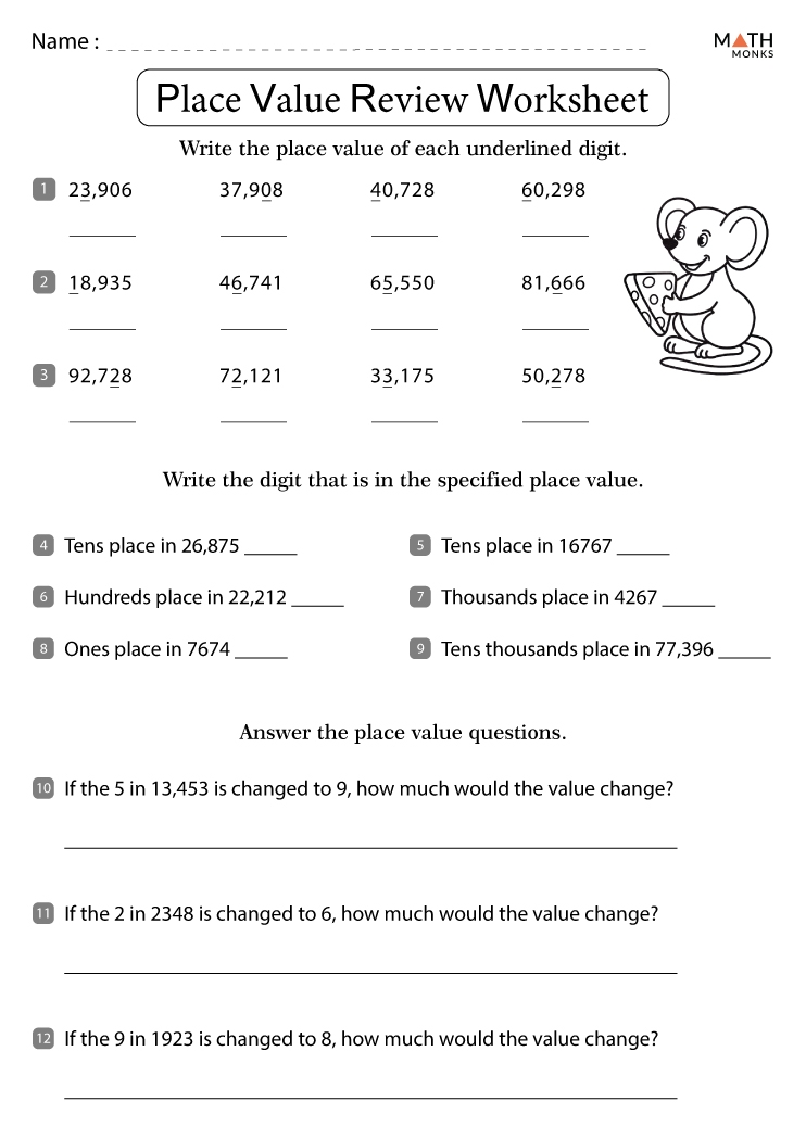 4th Grade Place Value Review Worksheets Free Printable Worksheet
