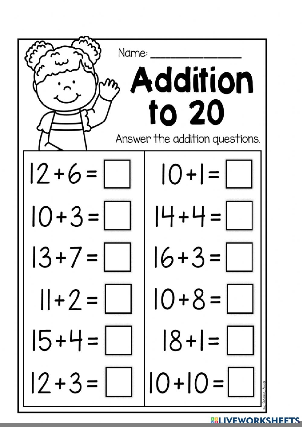 Adding And Subtracting Numbers To 20 Worksheets Free Worksheets Printable