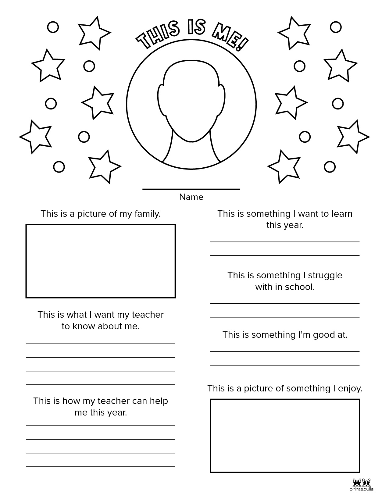All About Me Printable Worksheets 50 FREE Printables Printabulls