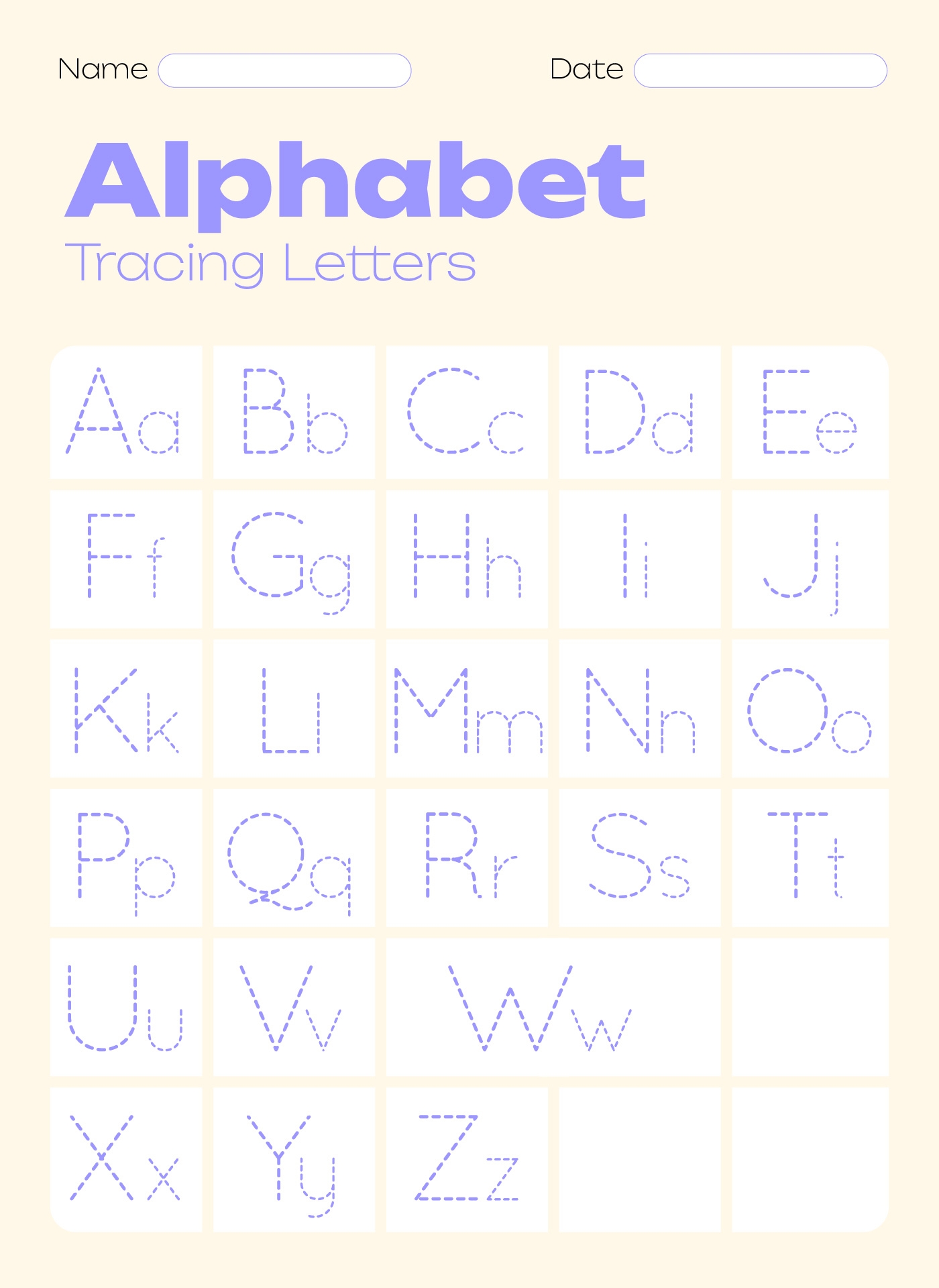 Alphabet Letter Tracing Printables