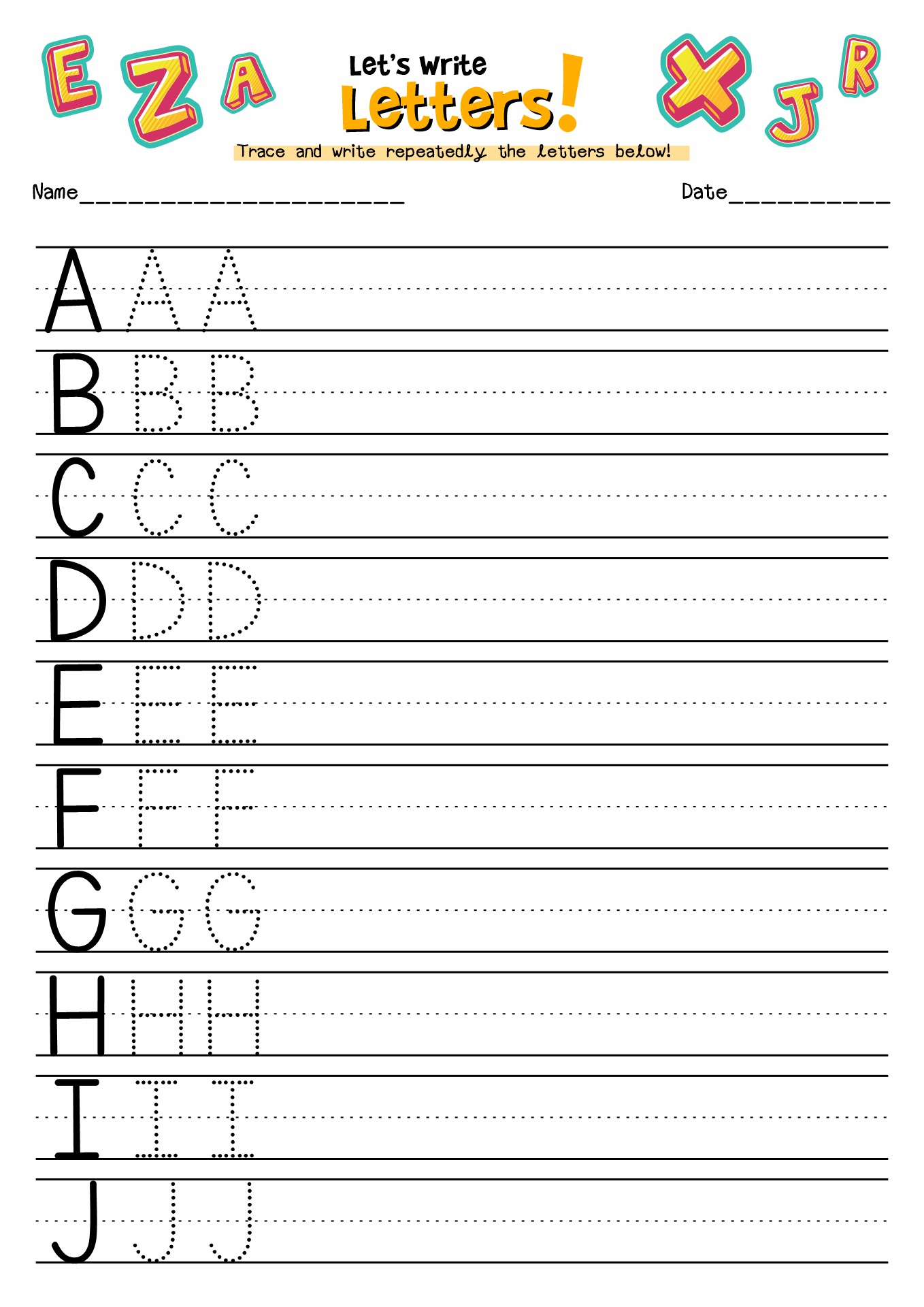 Alphabet Writing Practice Worksheets Free Printable Worksheet