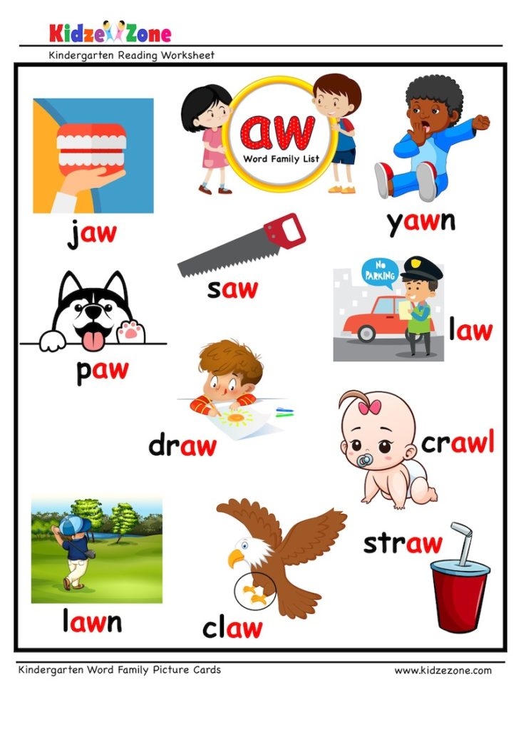Au And Aw Worksheets Printables