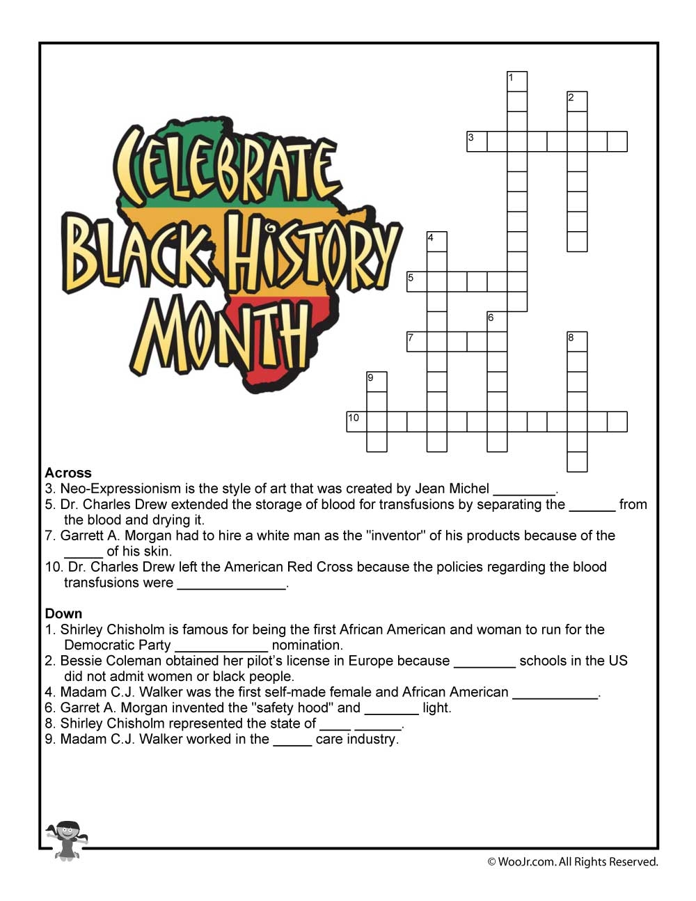 Black History Month Free Printable Worksheets Printable Worksheets