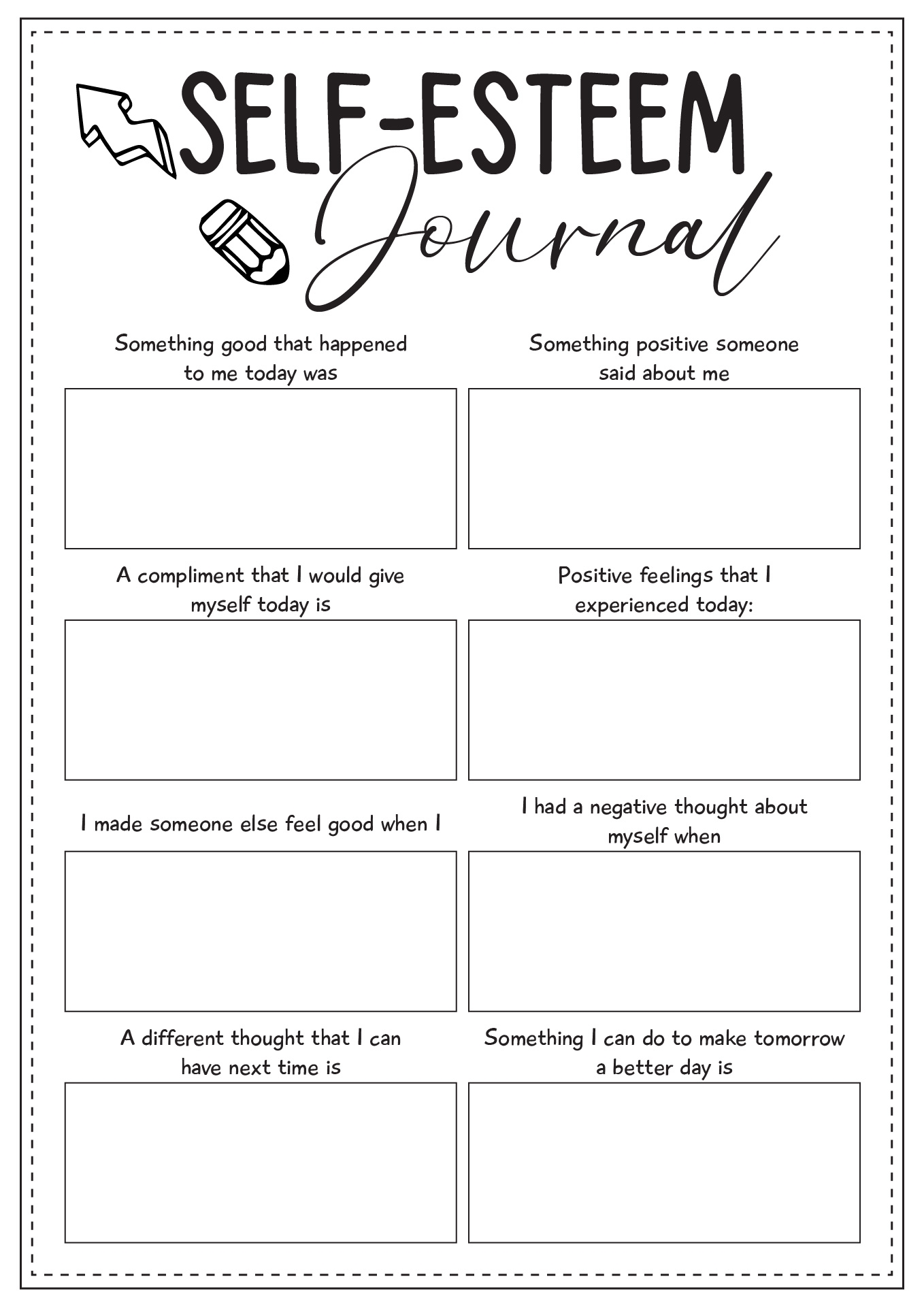 Building Self Esteem Worksheets For Adults