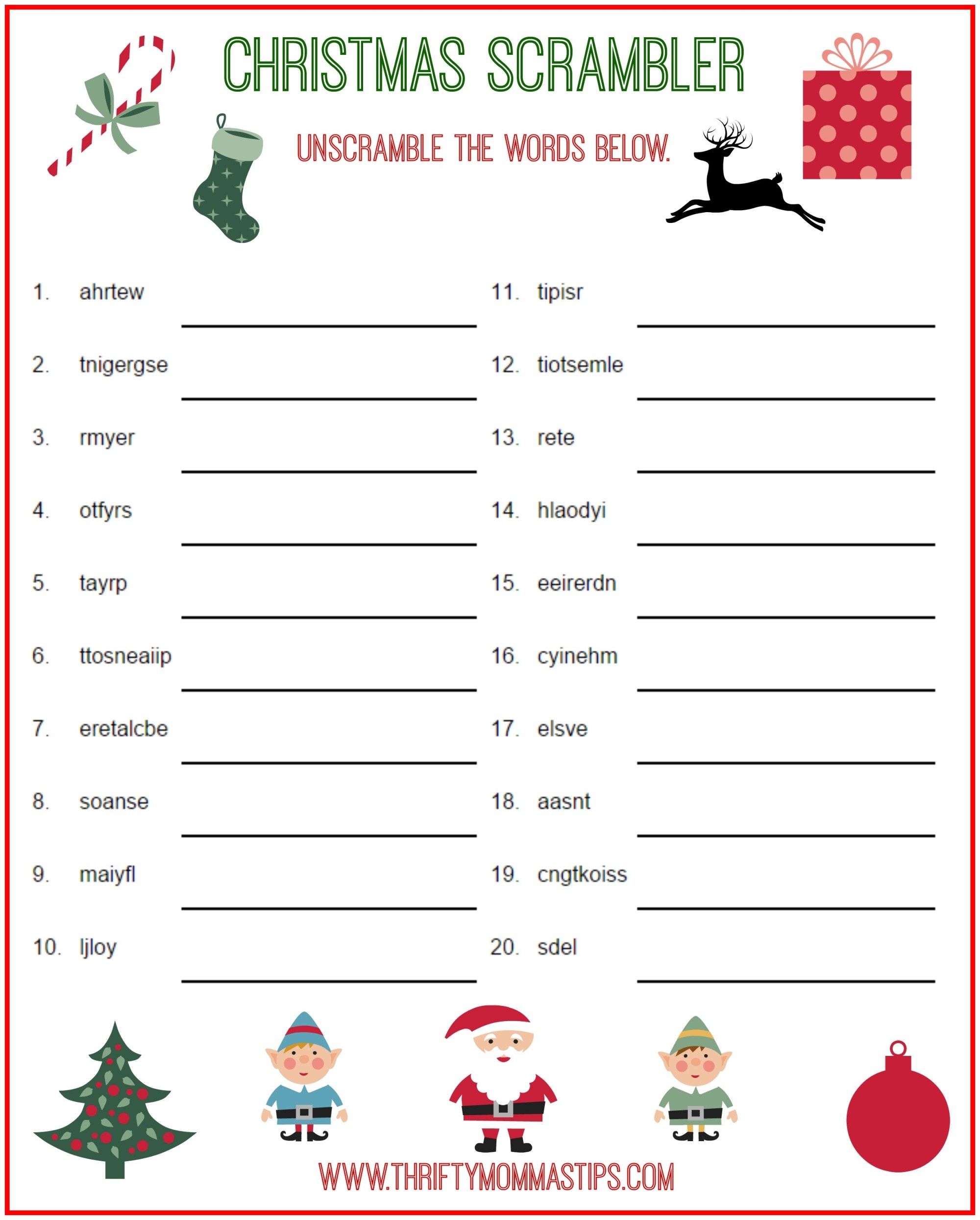 Christmas Games Worksheets Christmas Activities Printables C