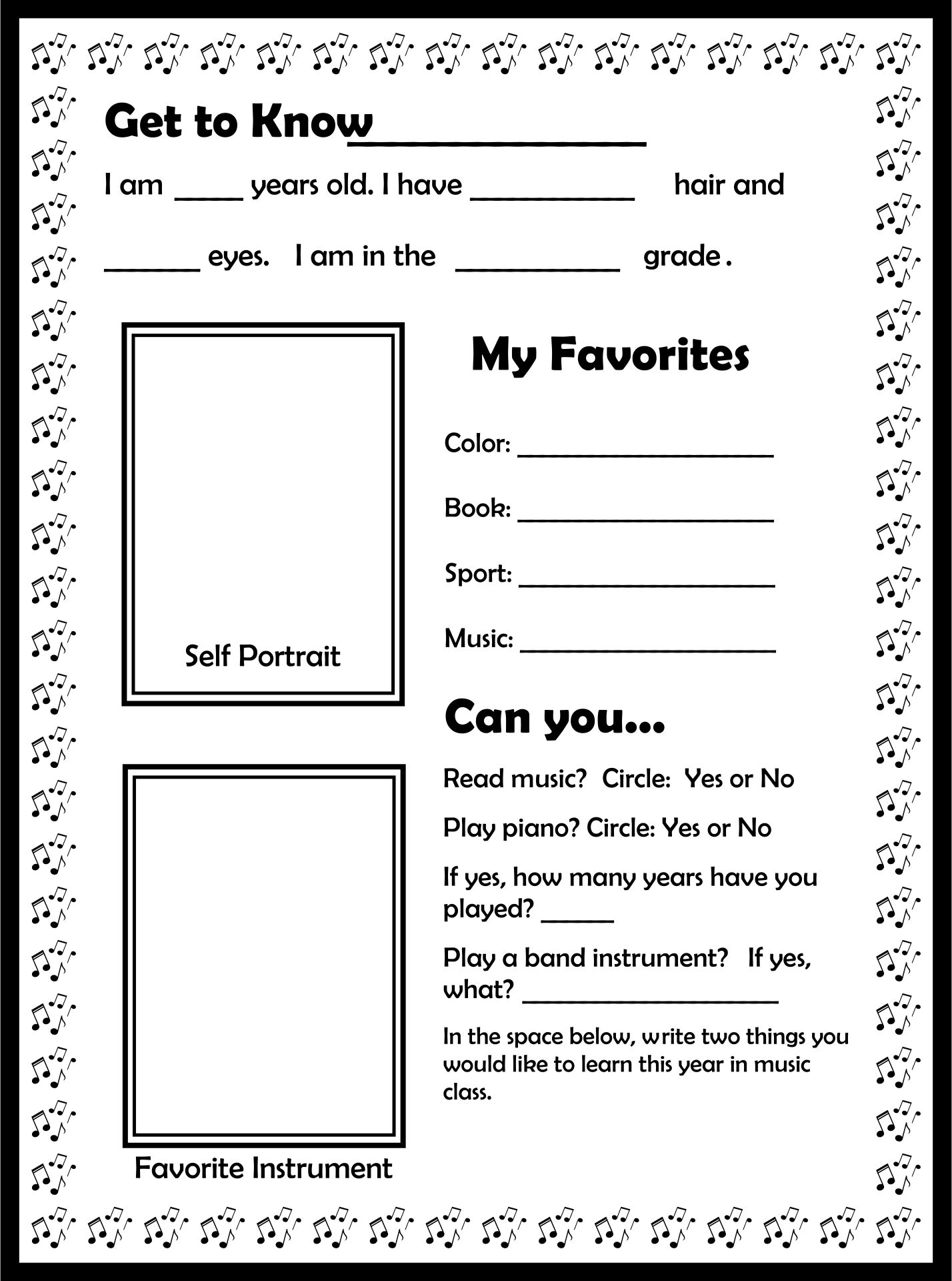 Classroom Getting To Know You 15 Free PDF Printables Printablee