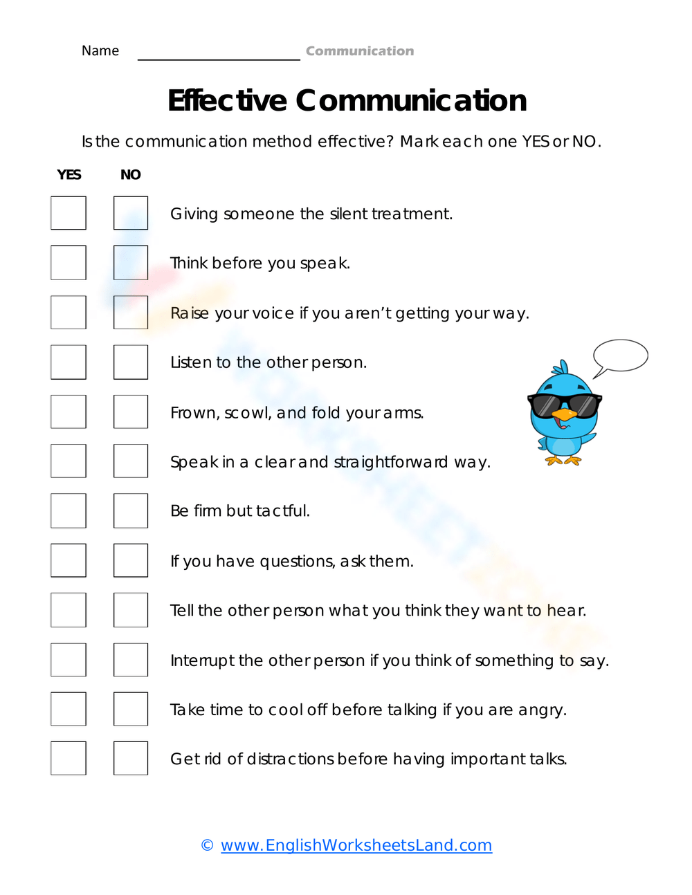 Communication Skills Worksheets For Students At Tawny Dunn Blog