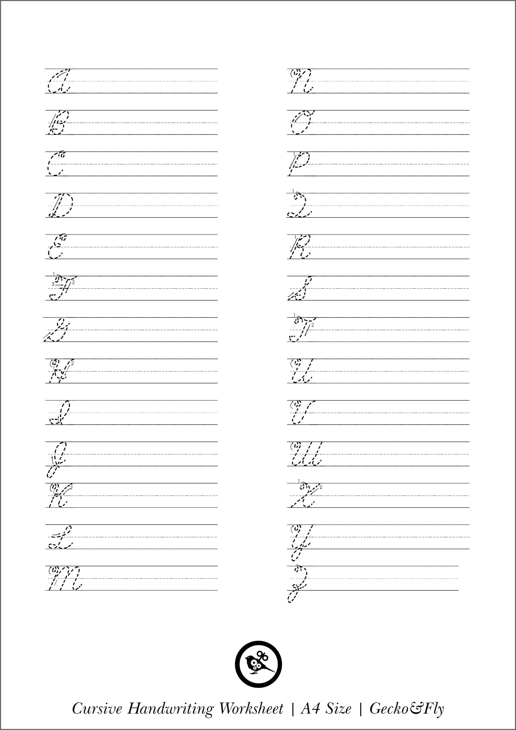 Cursive Free Printable Worksheets
