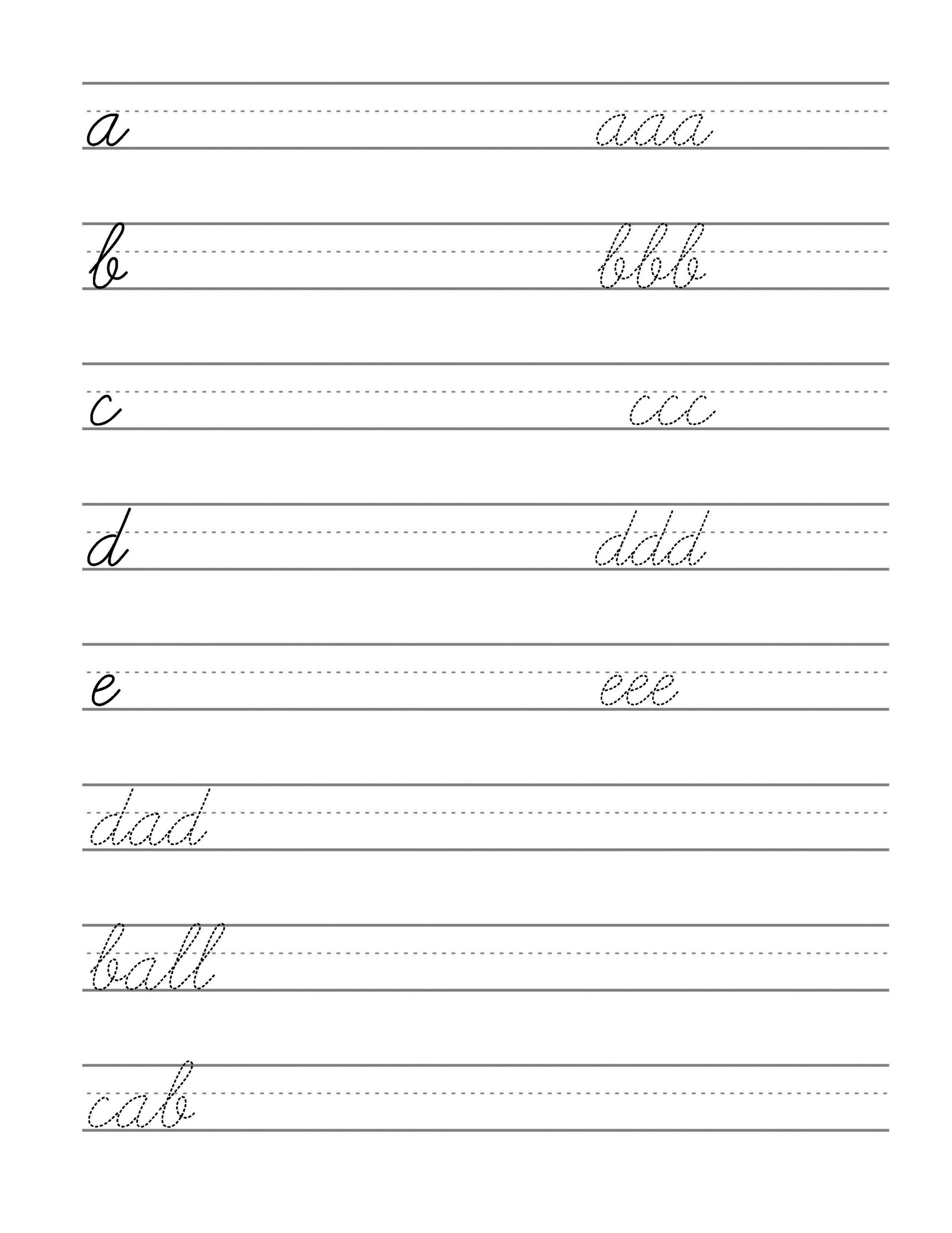 Cursive Writing Printable Worksheets Cursive Writing Printable Worksheets