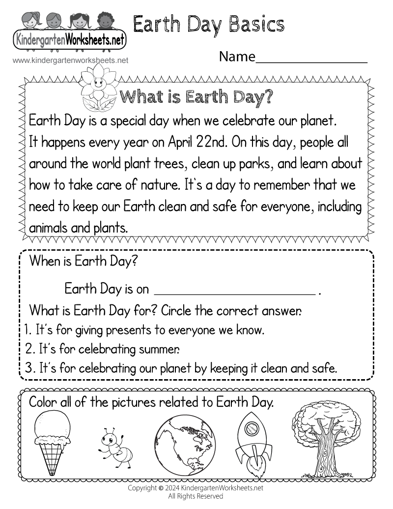 Earth Day Worksheet Free Printable Digital PDF