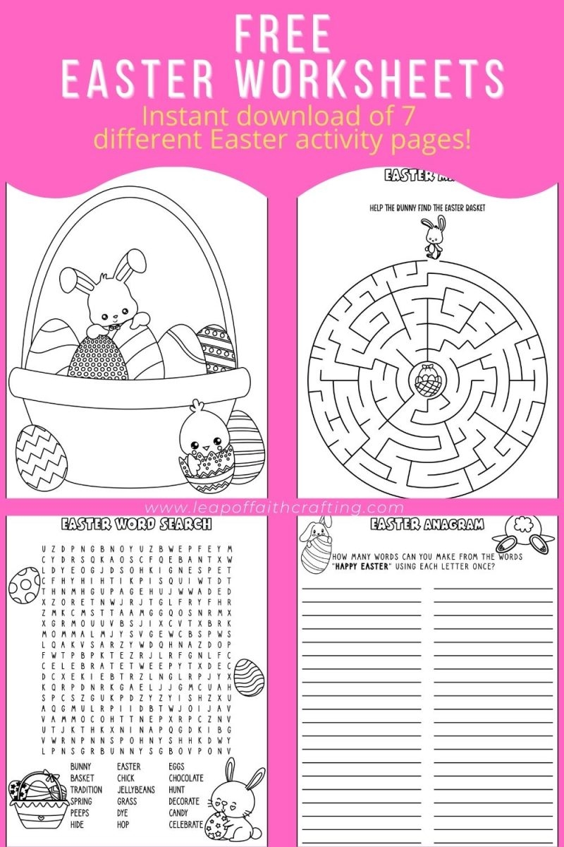 FREE Easter Worksheets PDF Coloring Pages Word Search More Leap