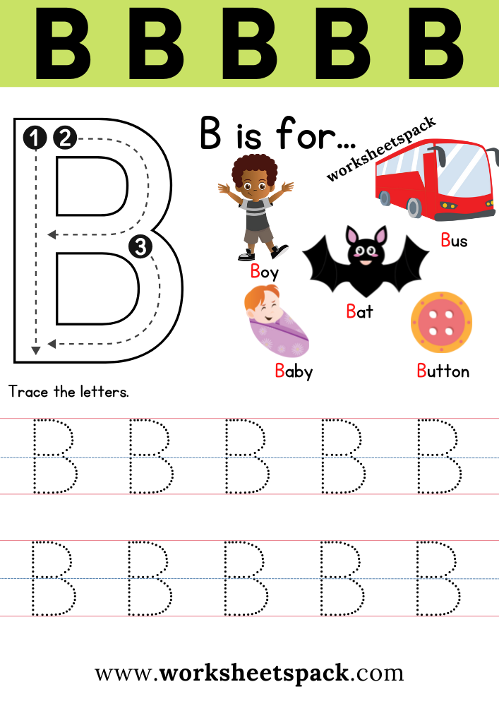Free Letter B Printable Worksheets Worksheetspack