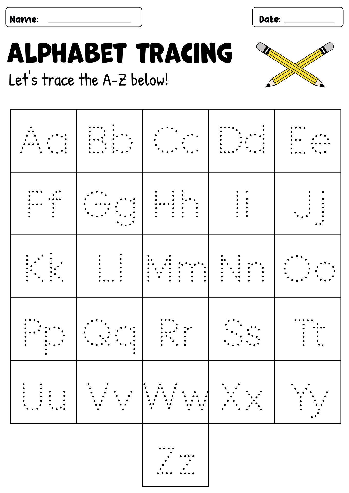 Free Letter Tracing Worksheets