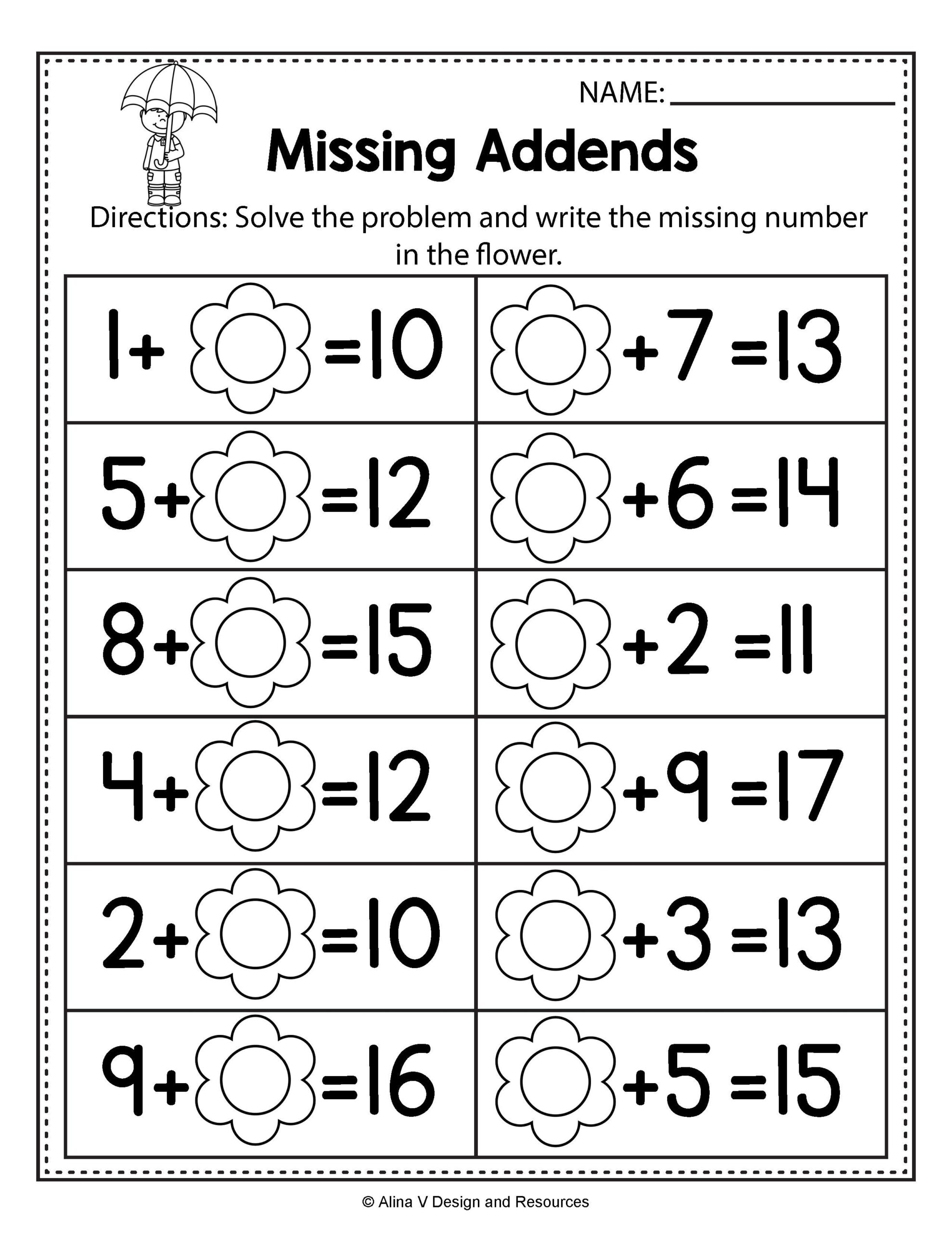 Free Math Printables For 1st Grade