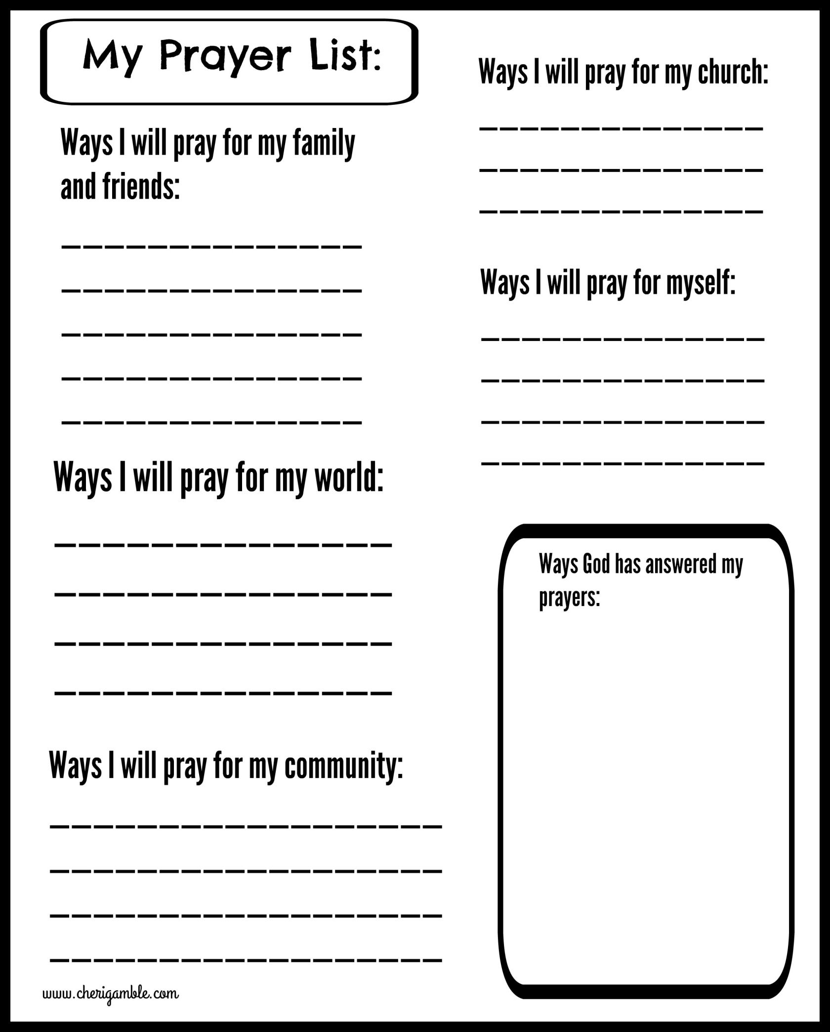 Free Prayer Journal Pages Designed For Children And Teens Kids 