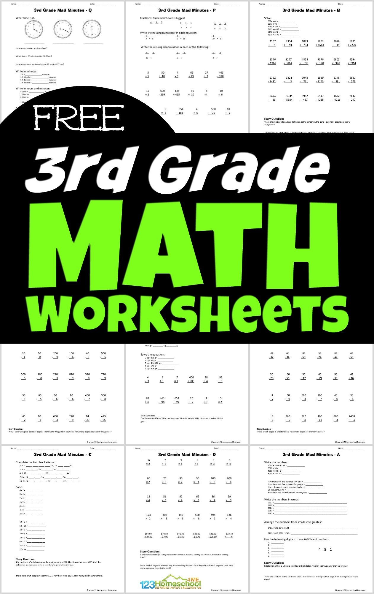 FREE Printable 3rd Grade Math Minutes Worksheets Pdf FREE Printable 3rd Grade Math Minutes Worksheets Pdf