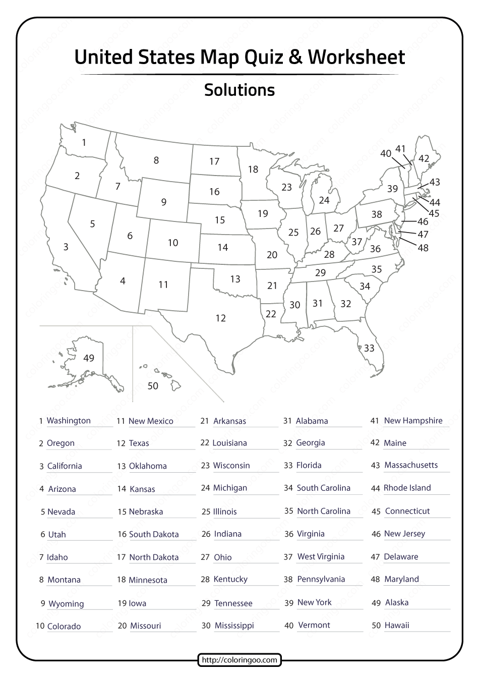 Free Printable 50 States Worksheets Printable Templates Free