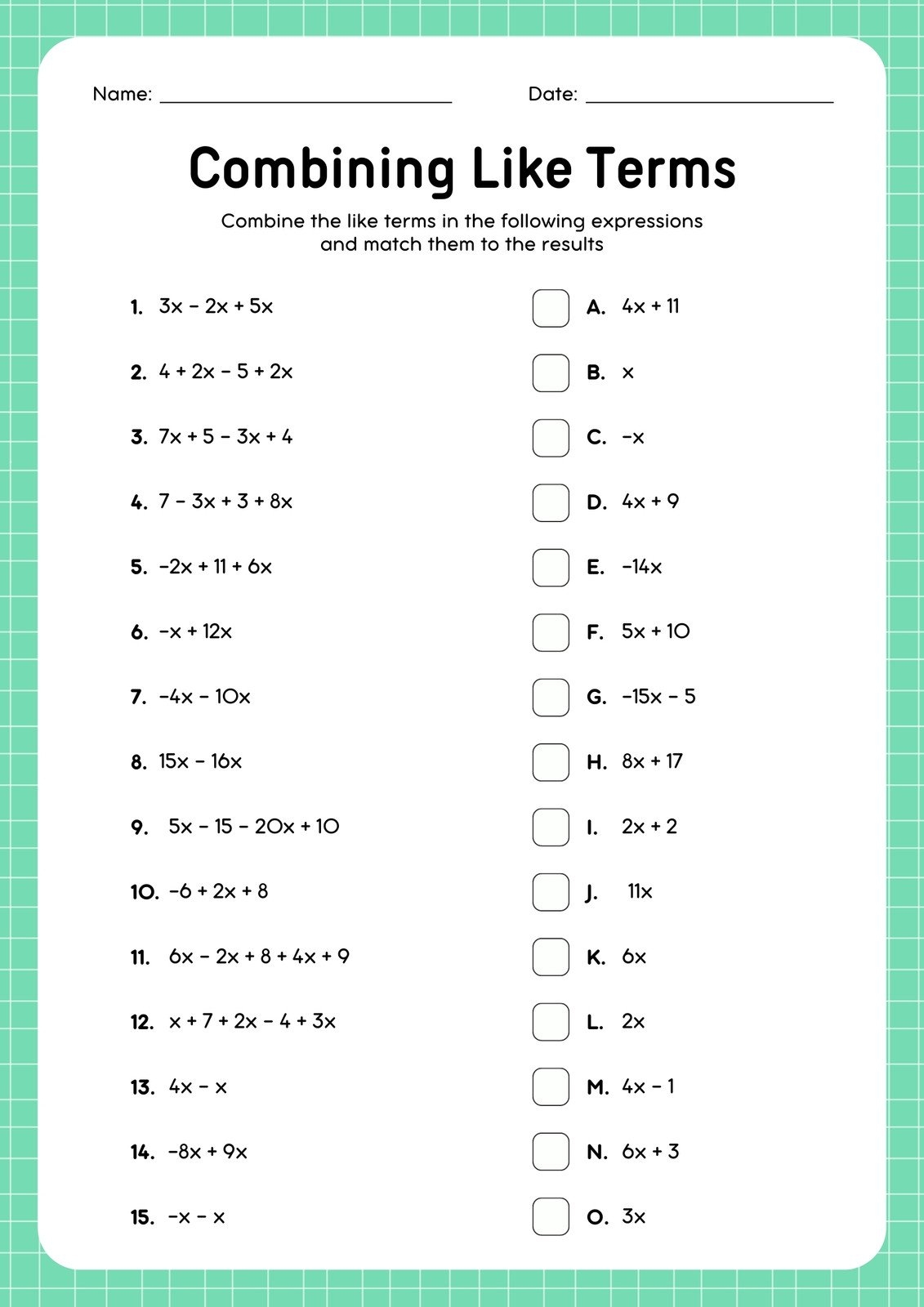 Free Printable 8th Grade Math Worksheet Templates Canva Worksheets 