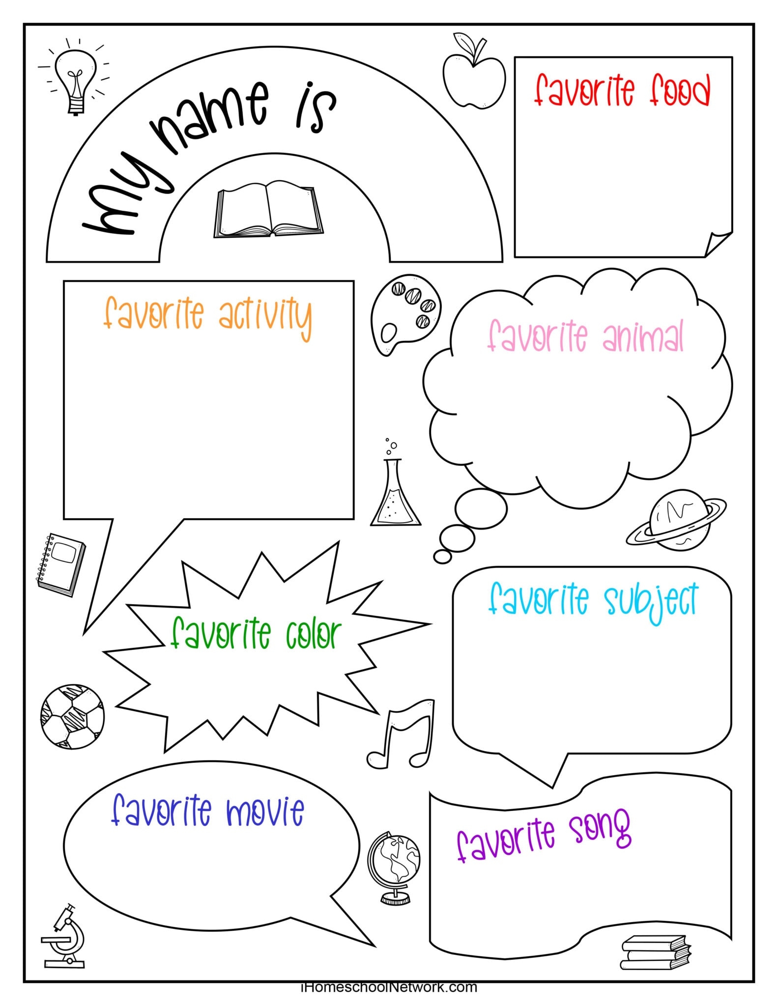 Free Printable All About Me Worksheets Printable Worksheets