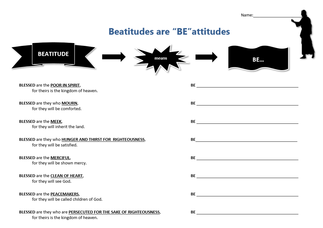 Free Printable Beatitude Fill In Worksheet For 4th And 5th Grade