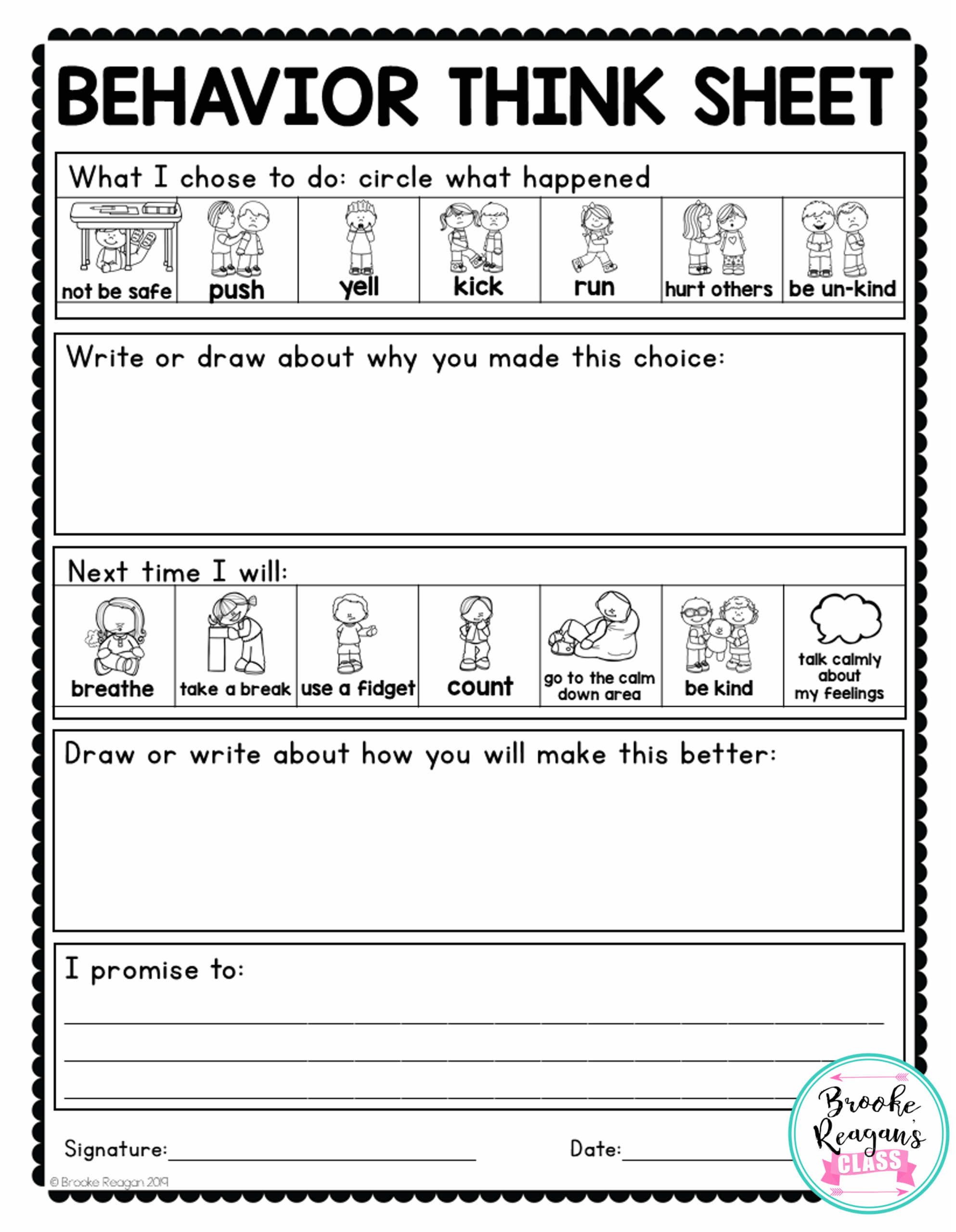 Free Printable Behavior Worksheets