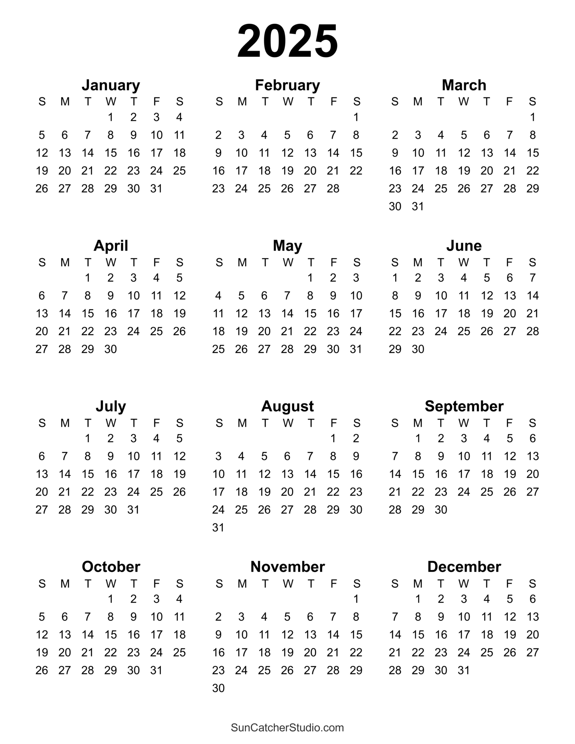 Free Printable Calendars 2025 Dayle Erminie