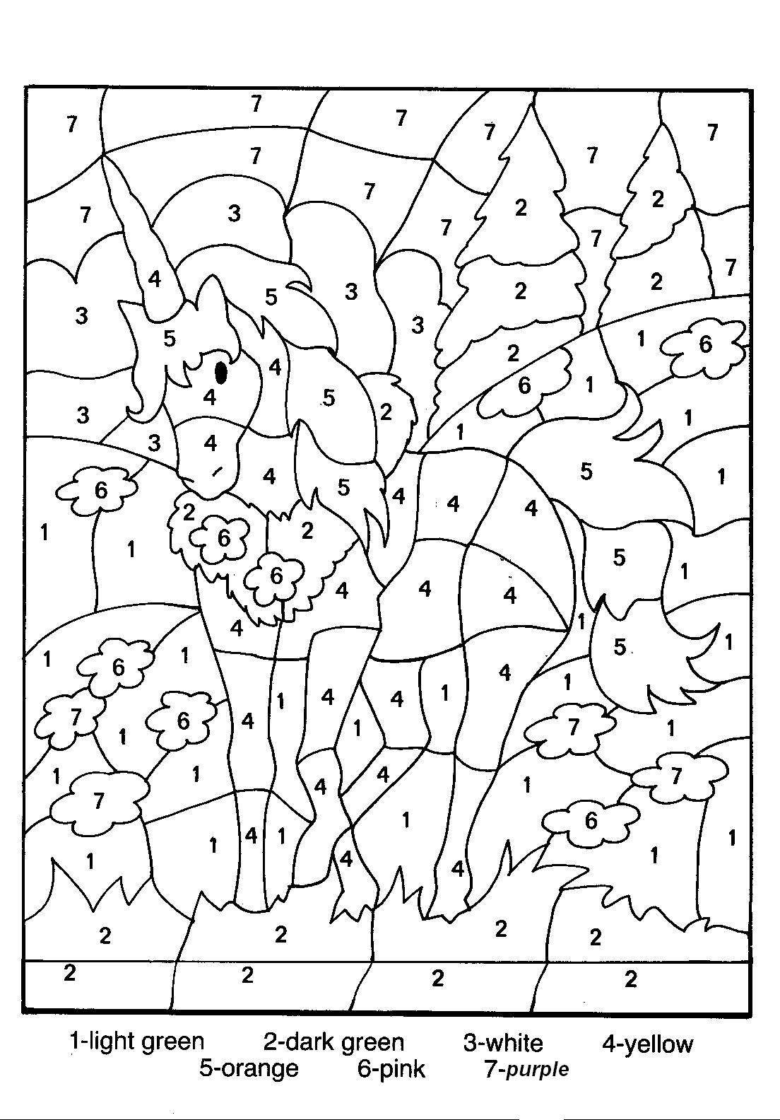 Free Printable Color By Number Coloring Pages Best Coloring Pages For