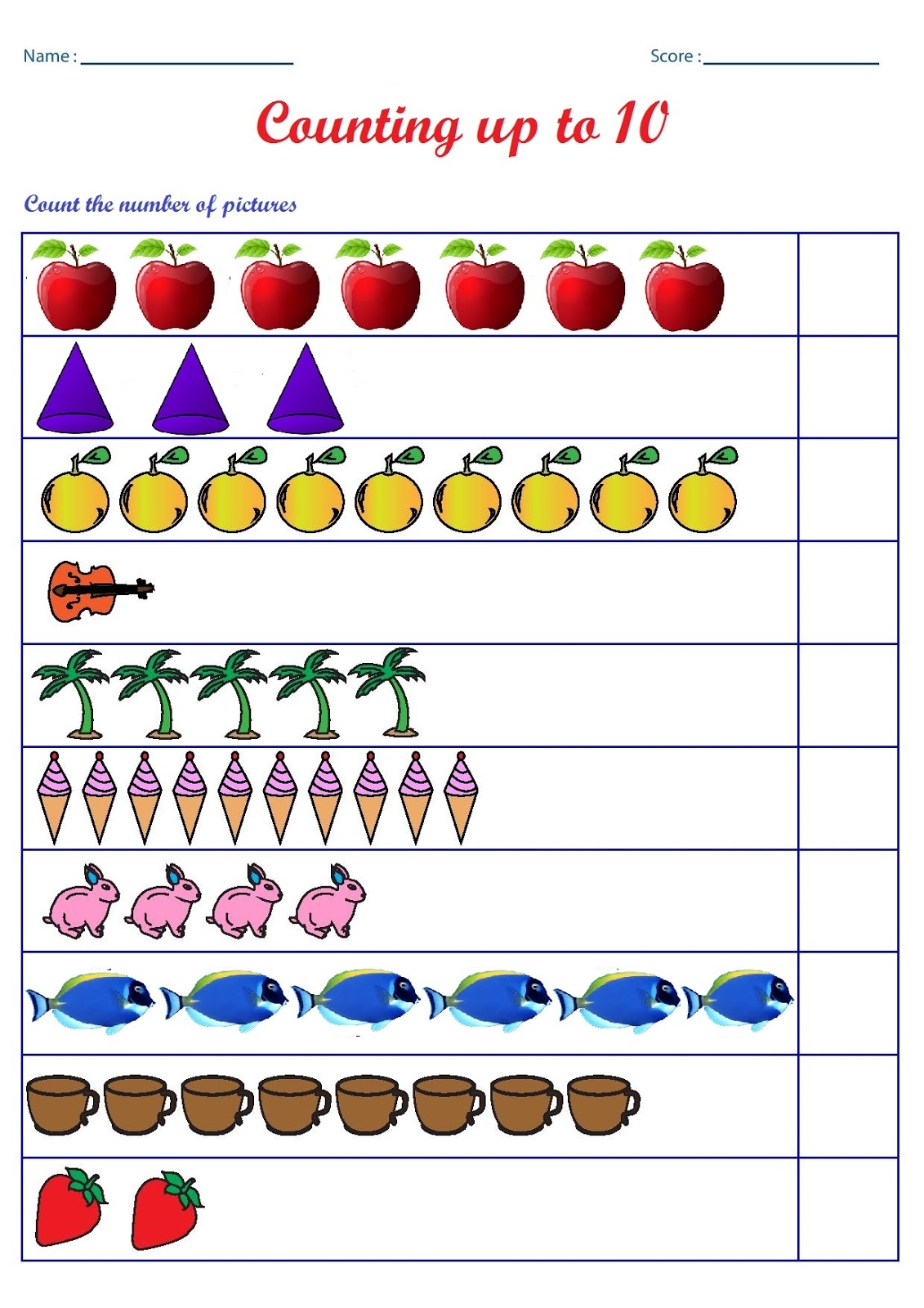 Free Printable Counting Worksheets