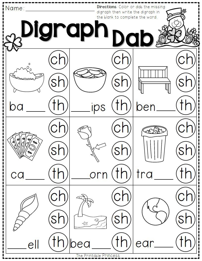 Free Printable Digraph Worksheets