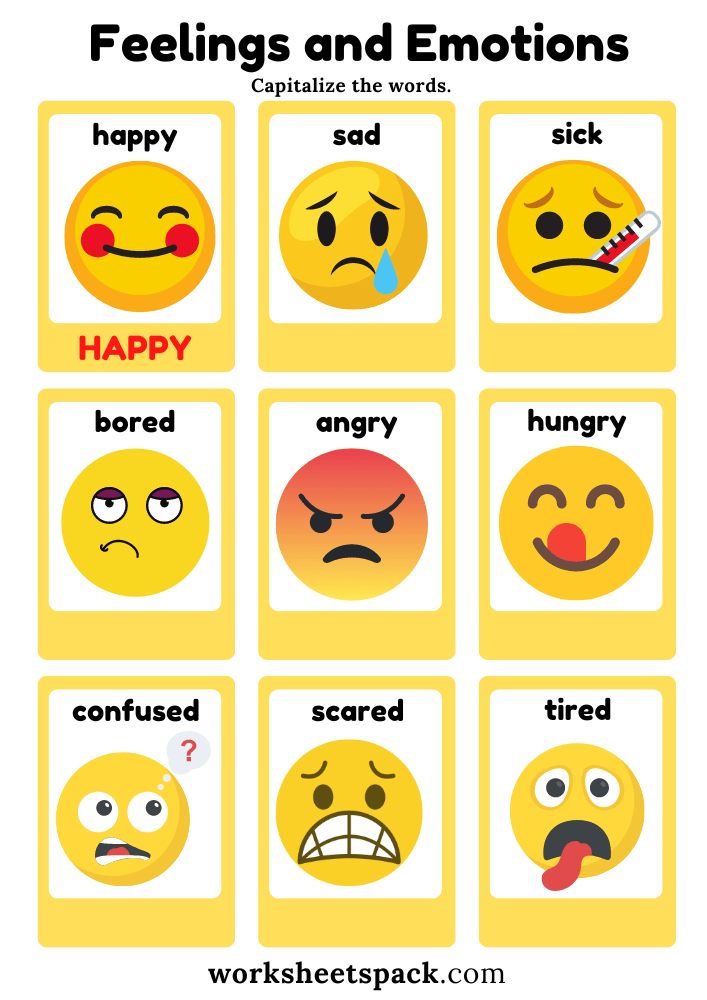 Free Printable Feelings Worksheets PDF Emotional Intelligence Activities