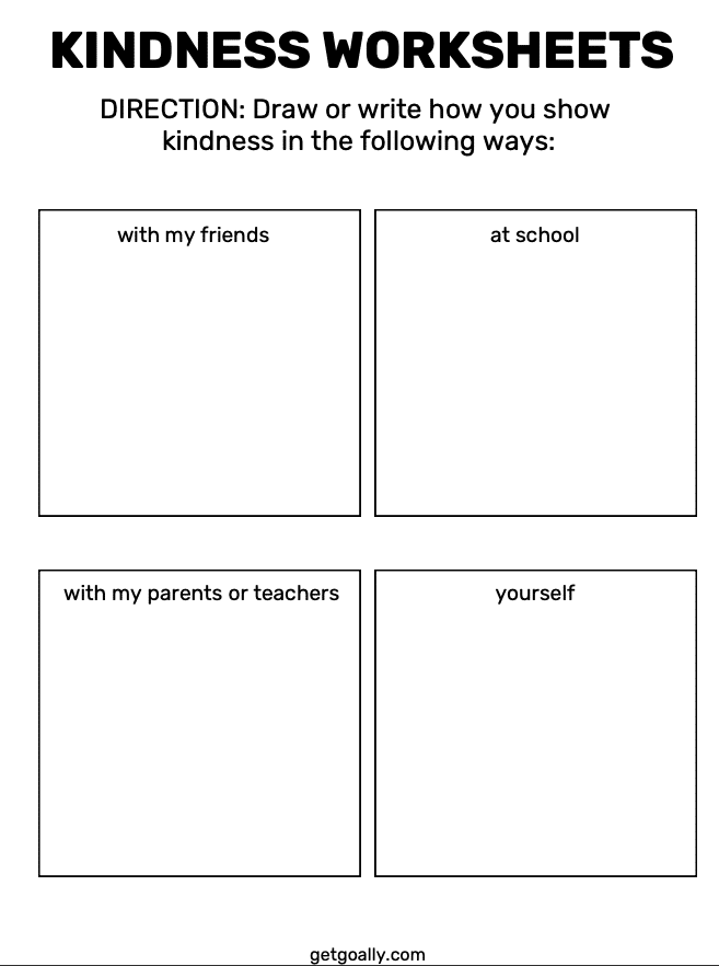 Free Printable Kindness Worksheets PDF Goally Worksheets Library