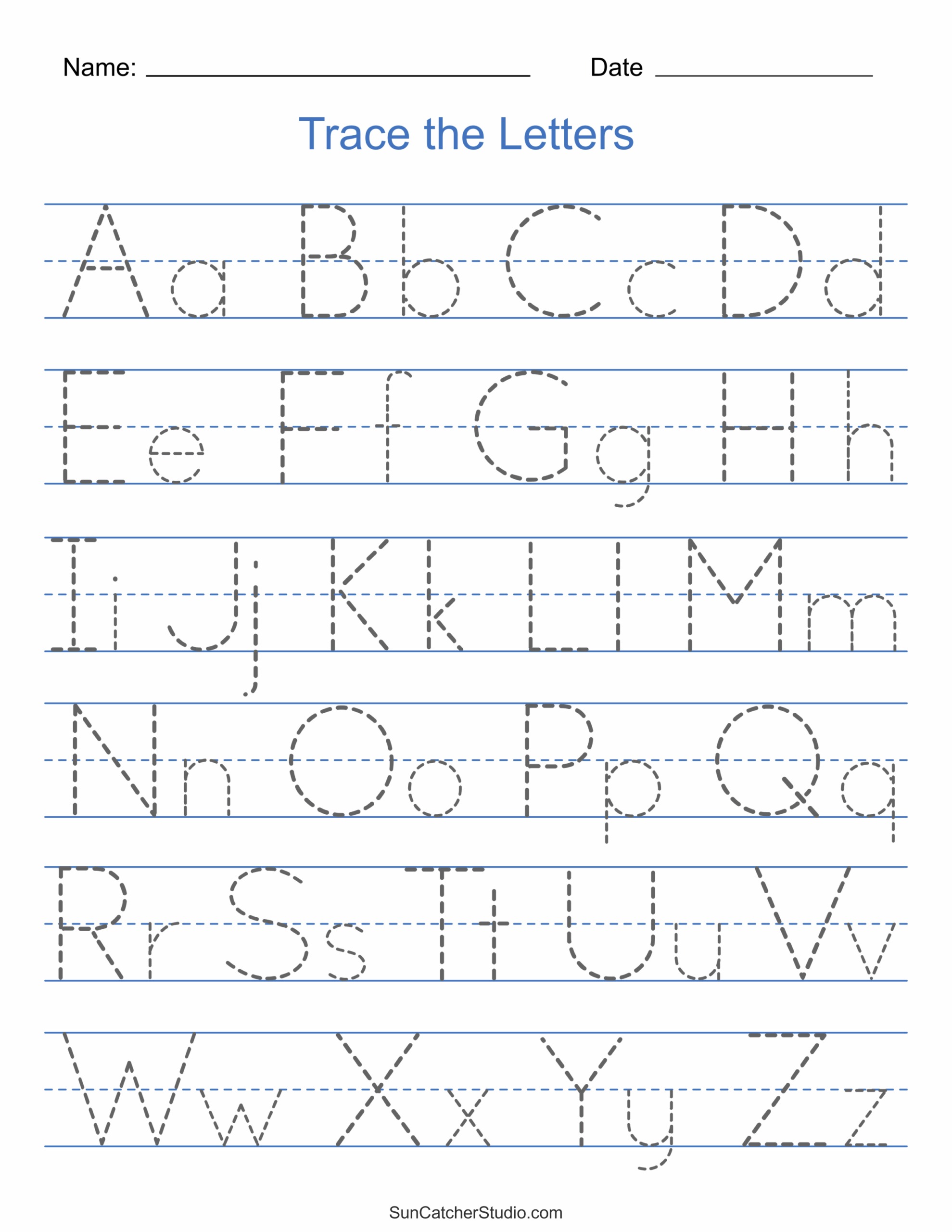 Free Printable Large Tracing Letters