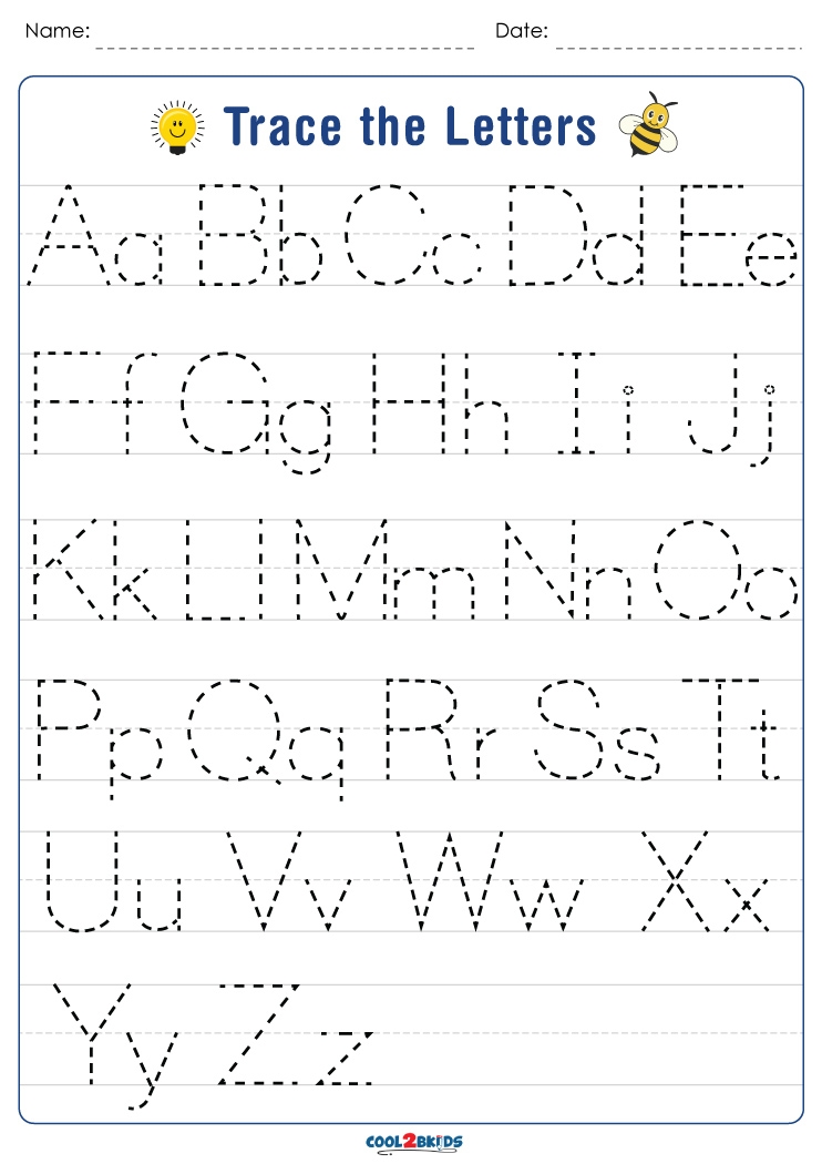 Free Printable Letter Alphabet Tracing Worksheets