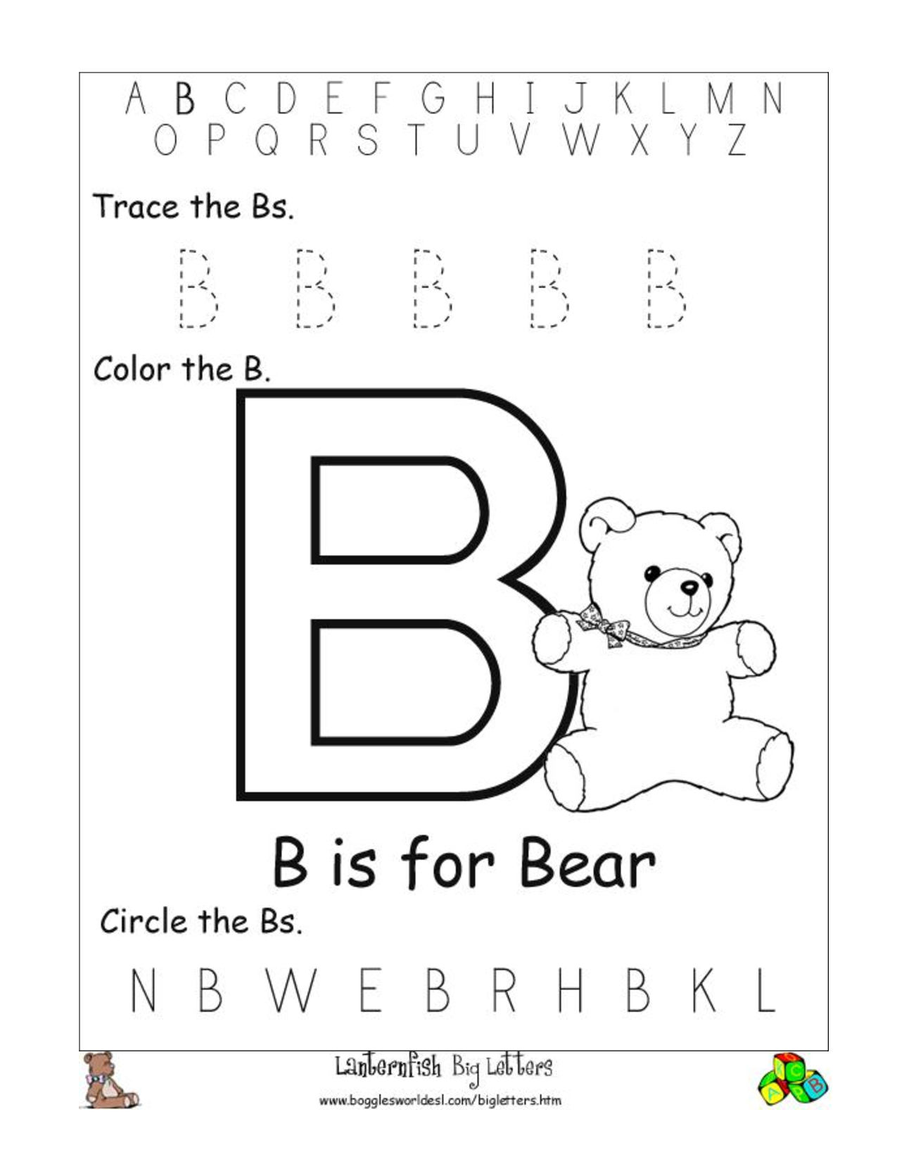 Free Printable Letter B Worksheets Printable Worksheets