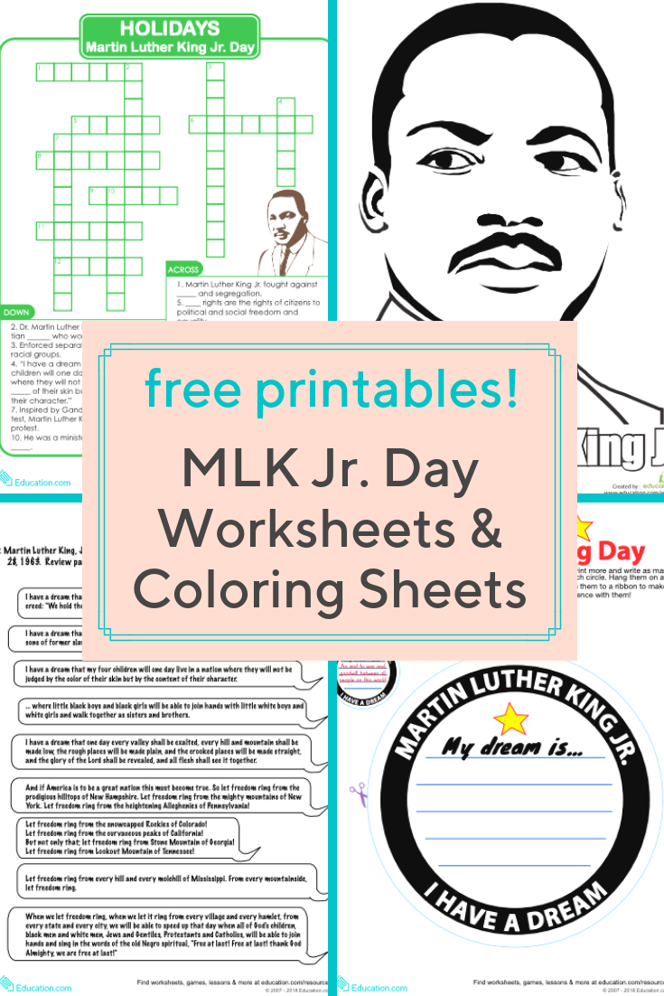 Free Printable Martin Luther King Worksheets