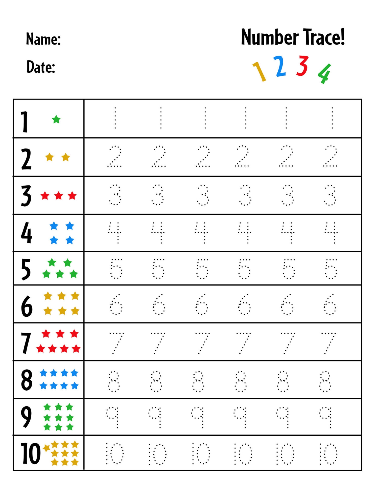 Free Printable Number Tracing Worksheets Printables For Everyone