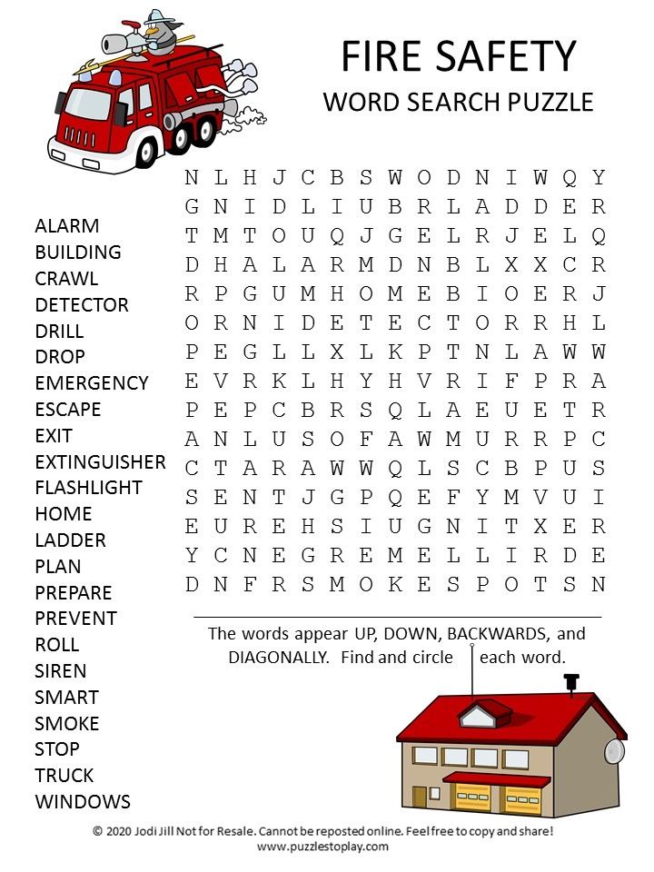 Free Printable Printable Fire Safety Worksheets