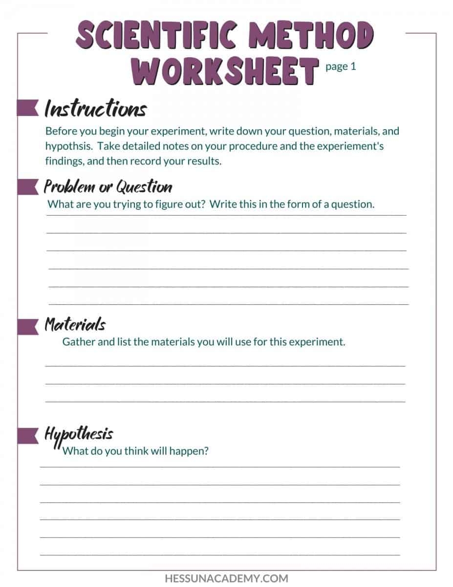Free Printable Scientific Method Worksheets PDF Hess UnAcademy Free Printable Scientific Method Worksheets PDF Hess UnAcademy