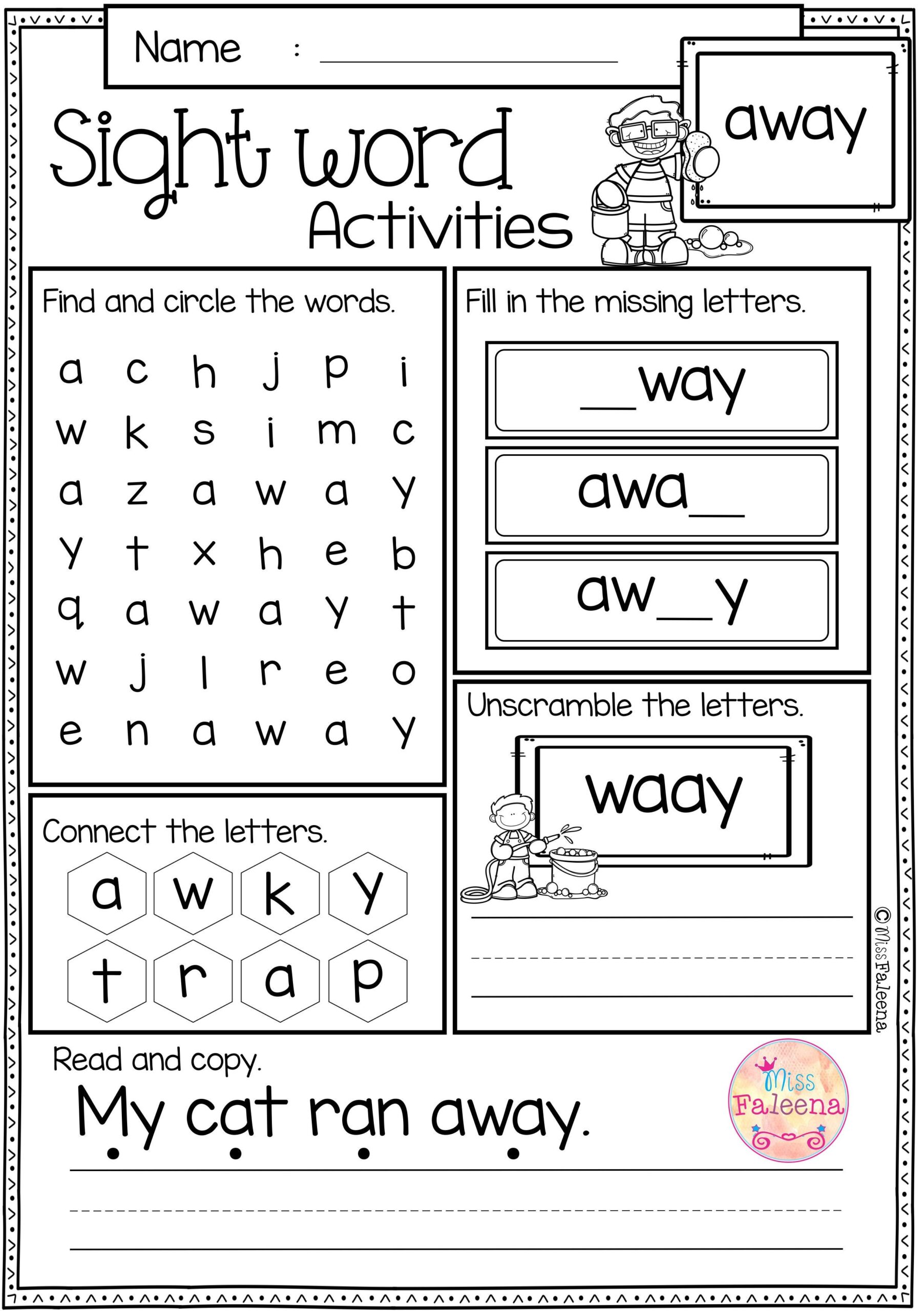 Free Printable Sight Word Worksheets
