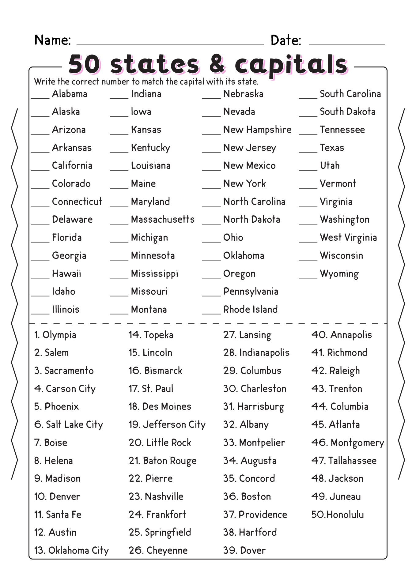 Free Printable Social Studies