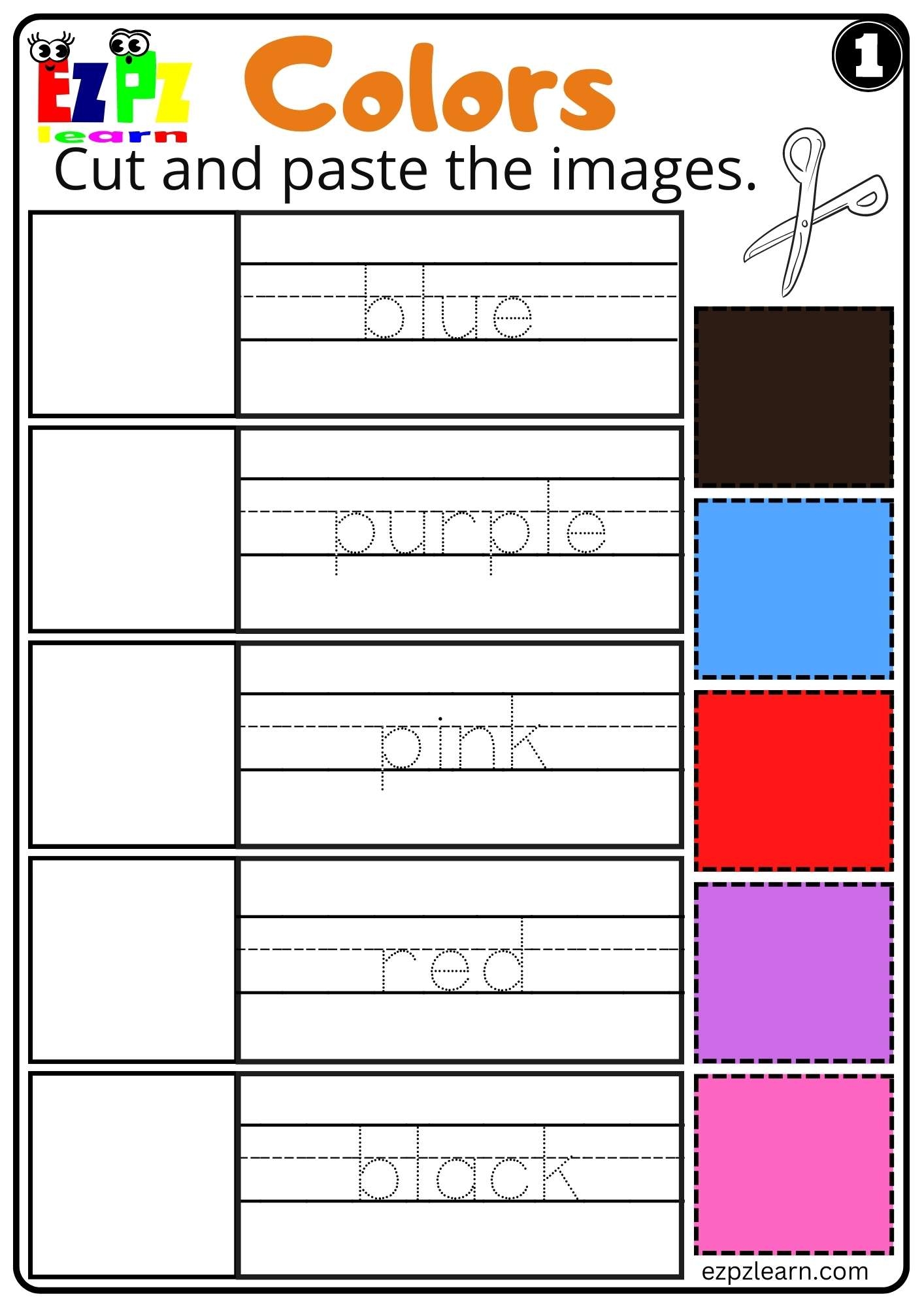 Free Printable Spring Color Cut And Paste Activities Worksheets Library