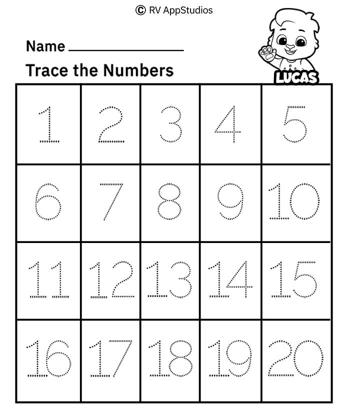Free Printable Tracing Numbers 1 20 Worksheets Pdf Printable Worksheets