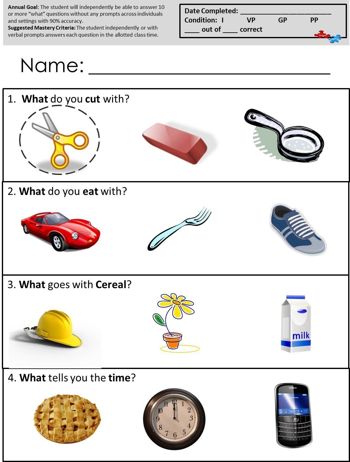 Free Printable Worksheets For Autistic Students