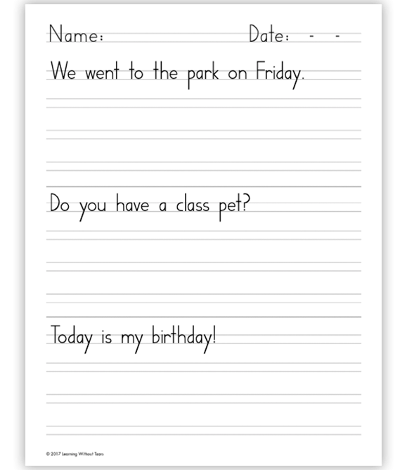 Free Printable Writing Worksheets For 1St Grade