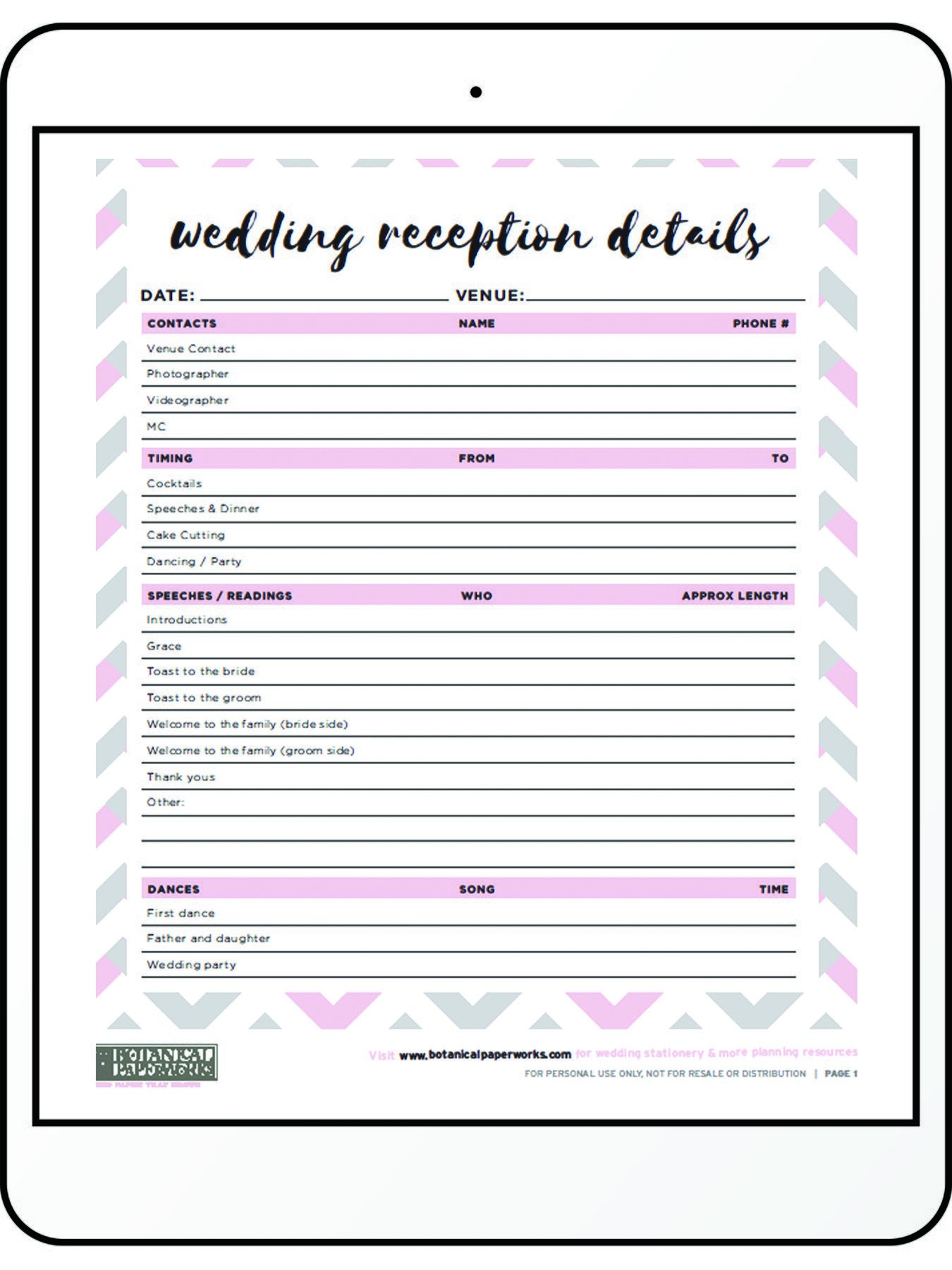 Free Printables Wedding Planner Free Printables Wedding Planner